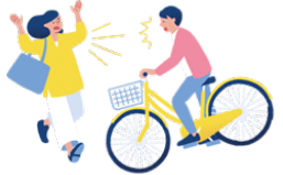 自転車と人が衝突するイラスト