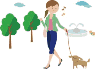犬と散歩しているイメージ